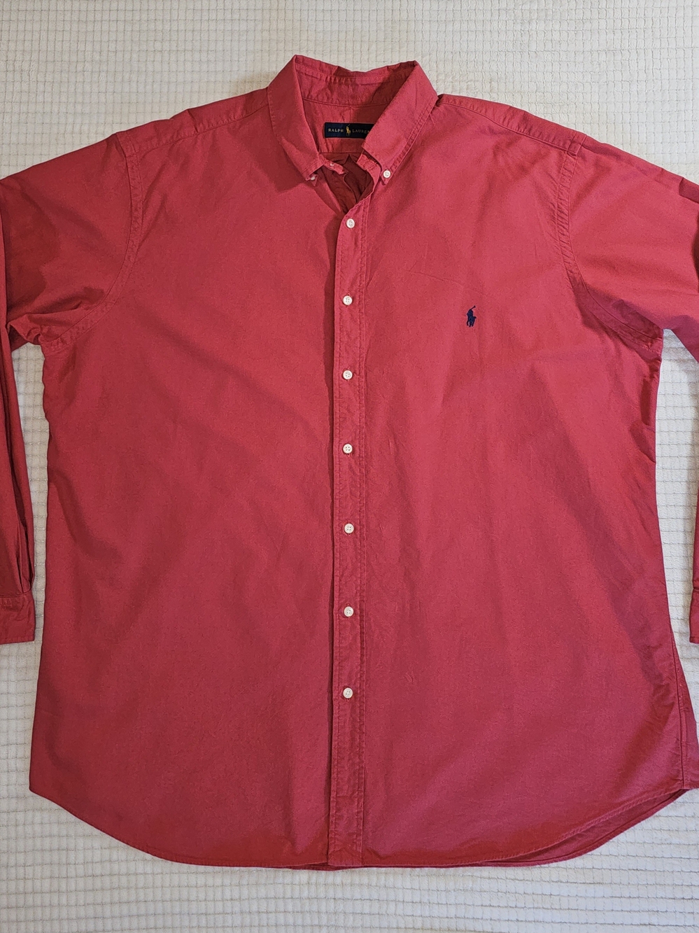 Ralph Lauren Men's Red Garment-Dyed Button-Down Shirt Big & Tall Size 2XLT